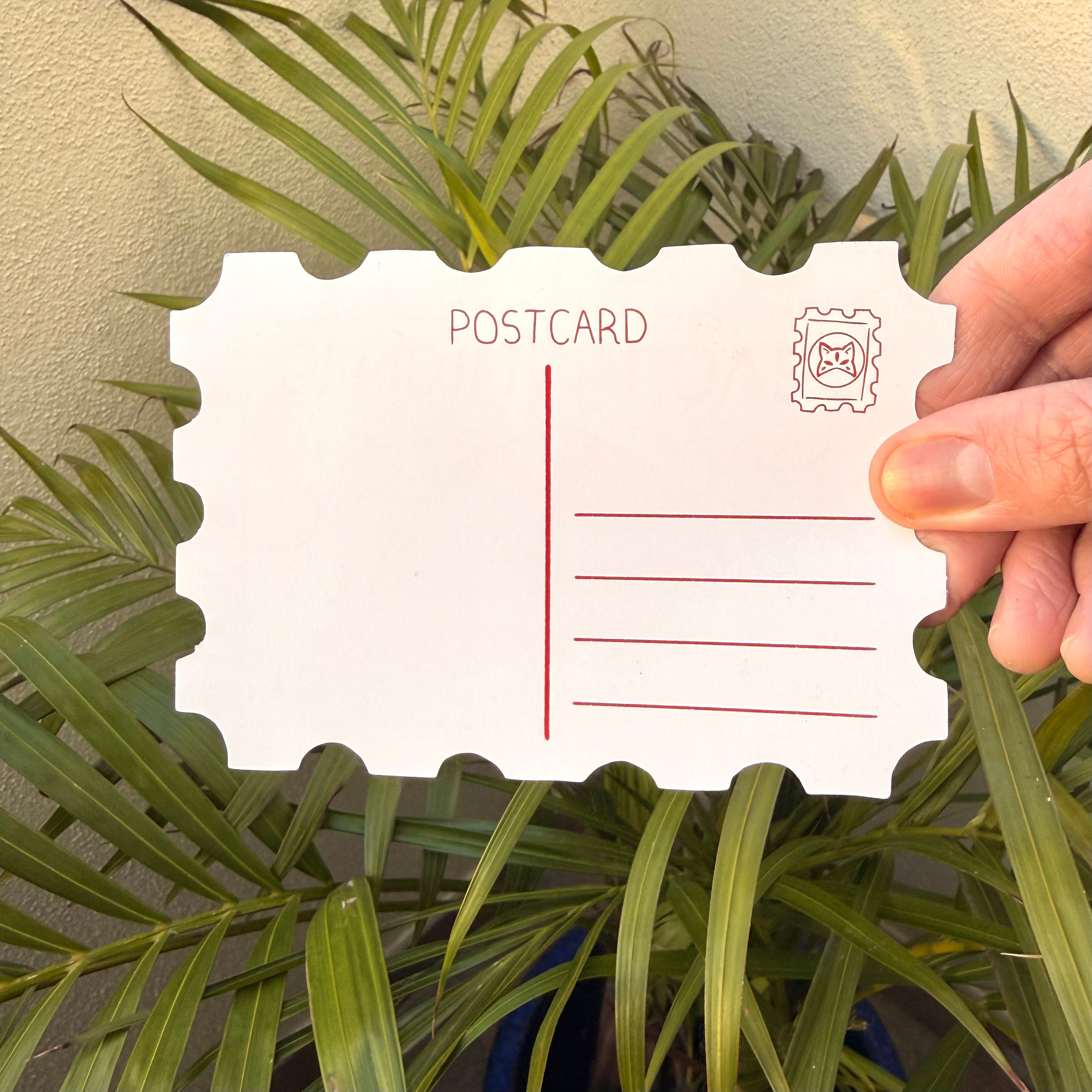 Stamp-Shaped Postcard Sending Love