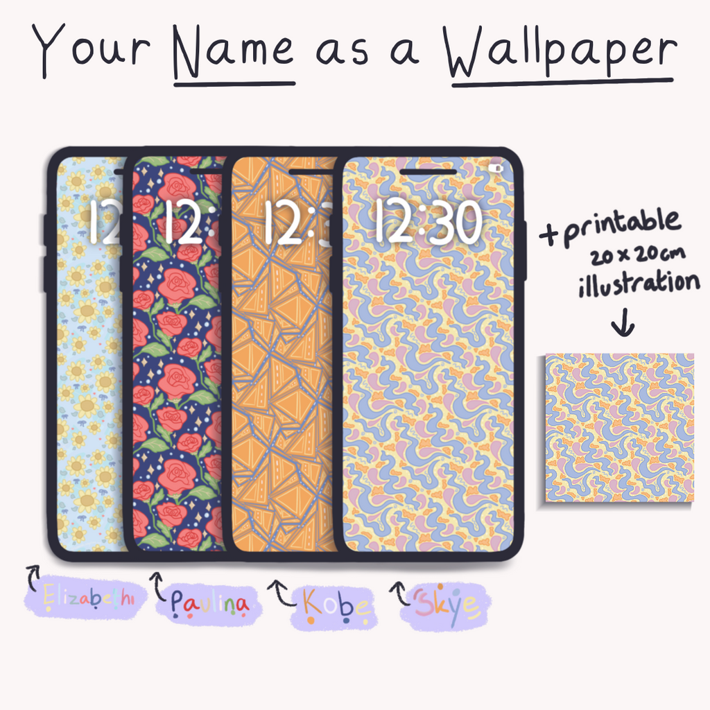New Name Pattern Design - Wallpapers & Art Print (Made to Order)