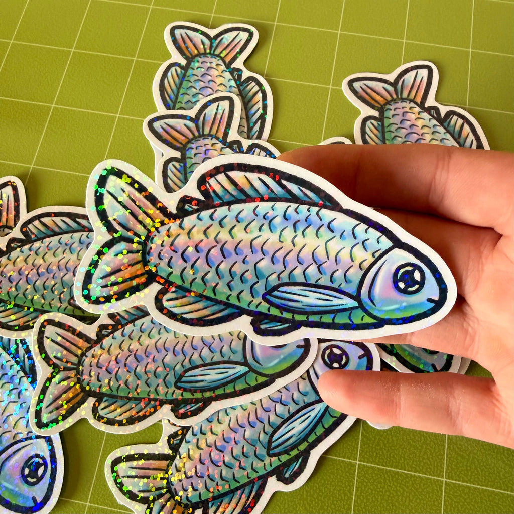 Holographic Rainbow Fish Sticker