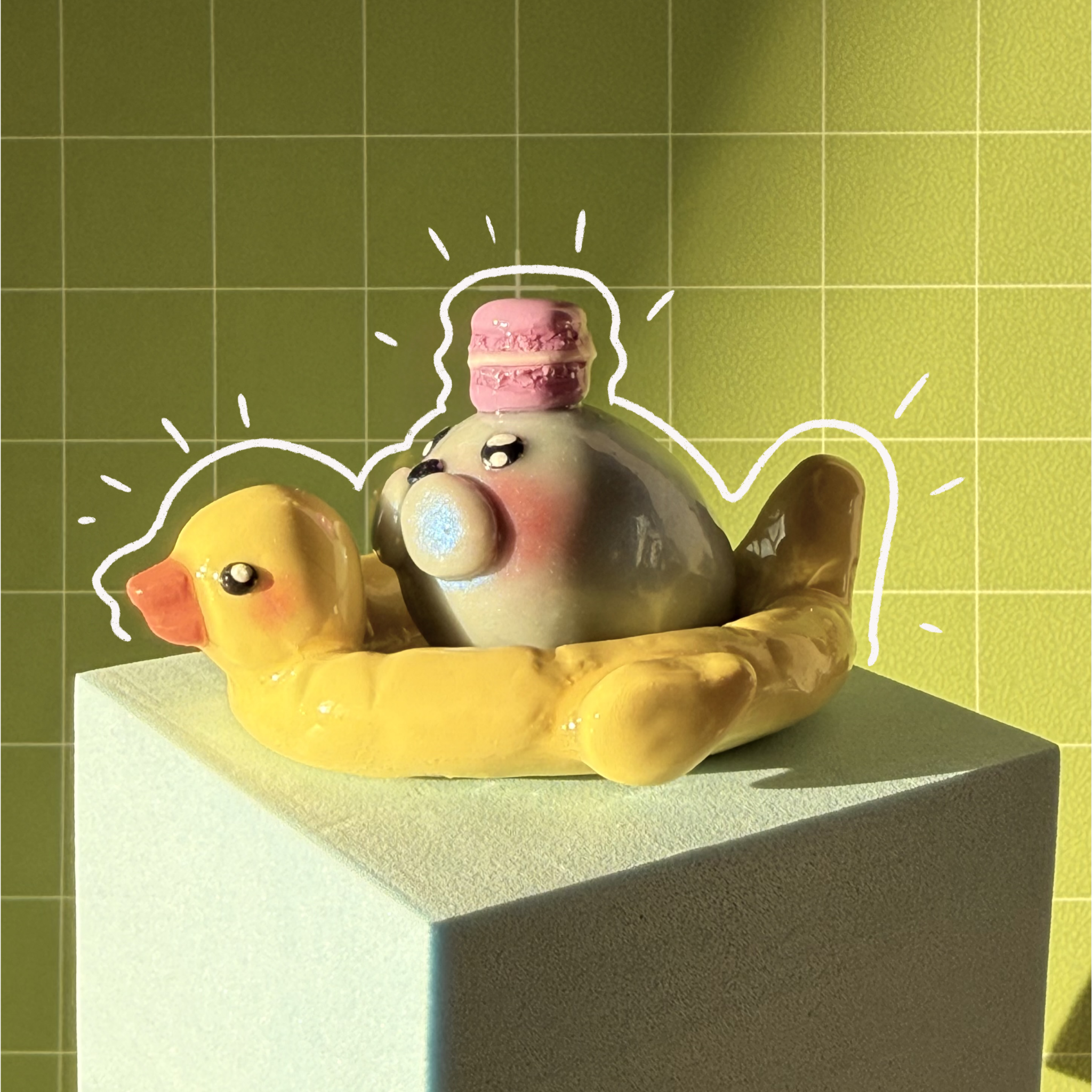 Steve & Duck Sculpture