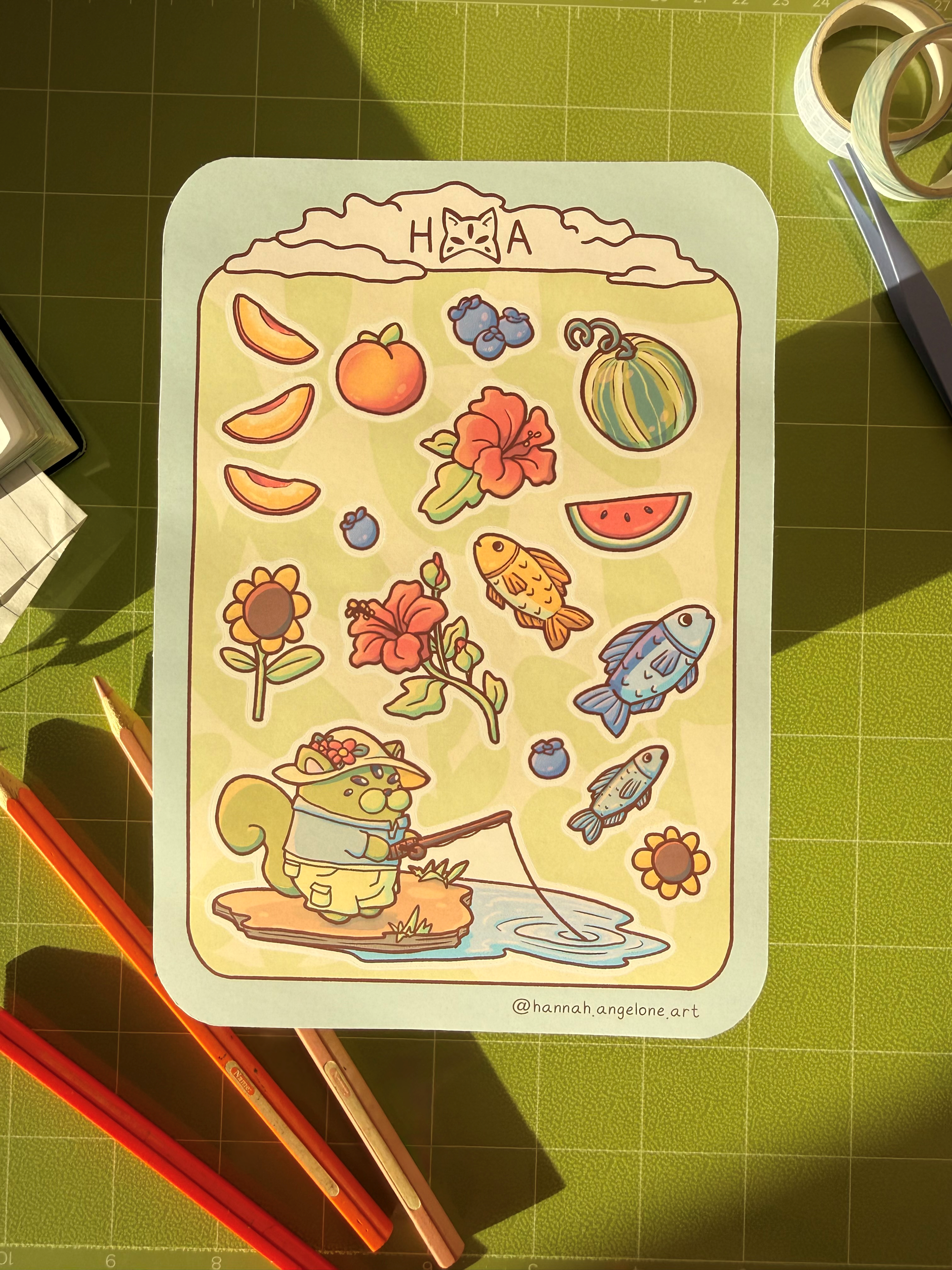 Fishing & Nature Sticker Sheet