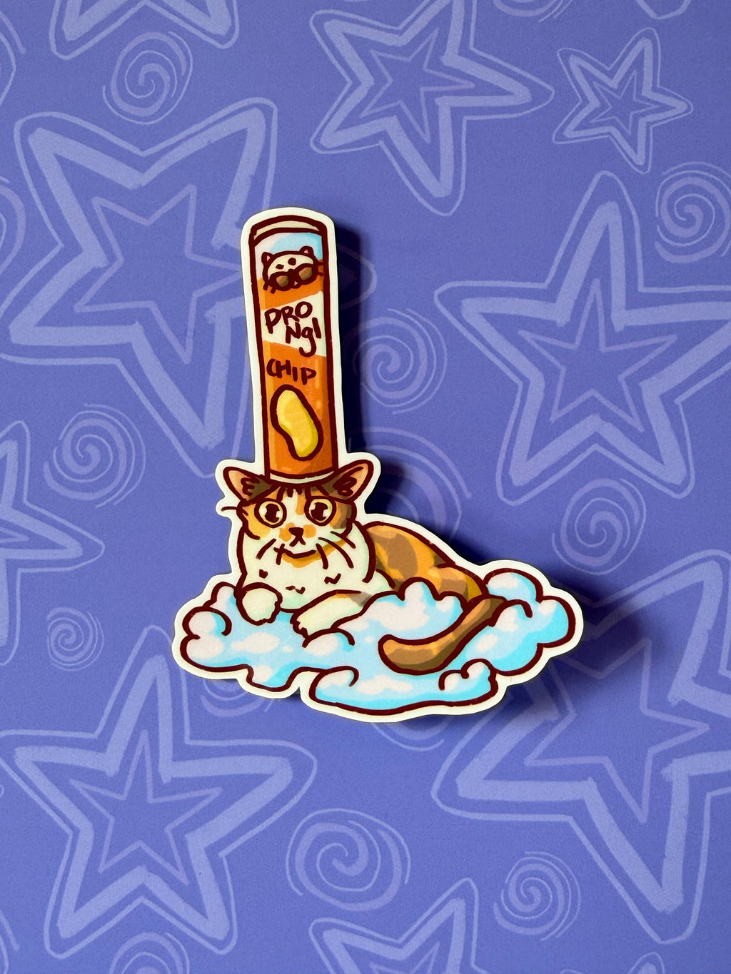 Potato Chip Cat Sticker