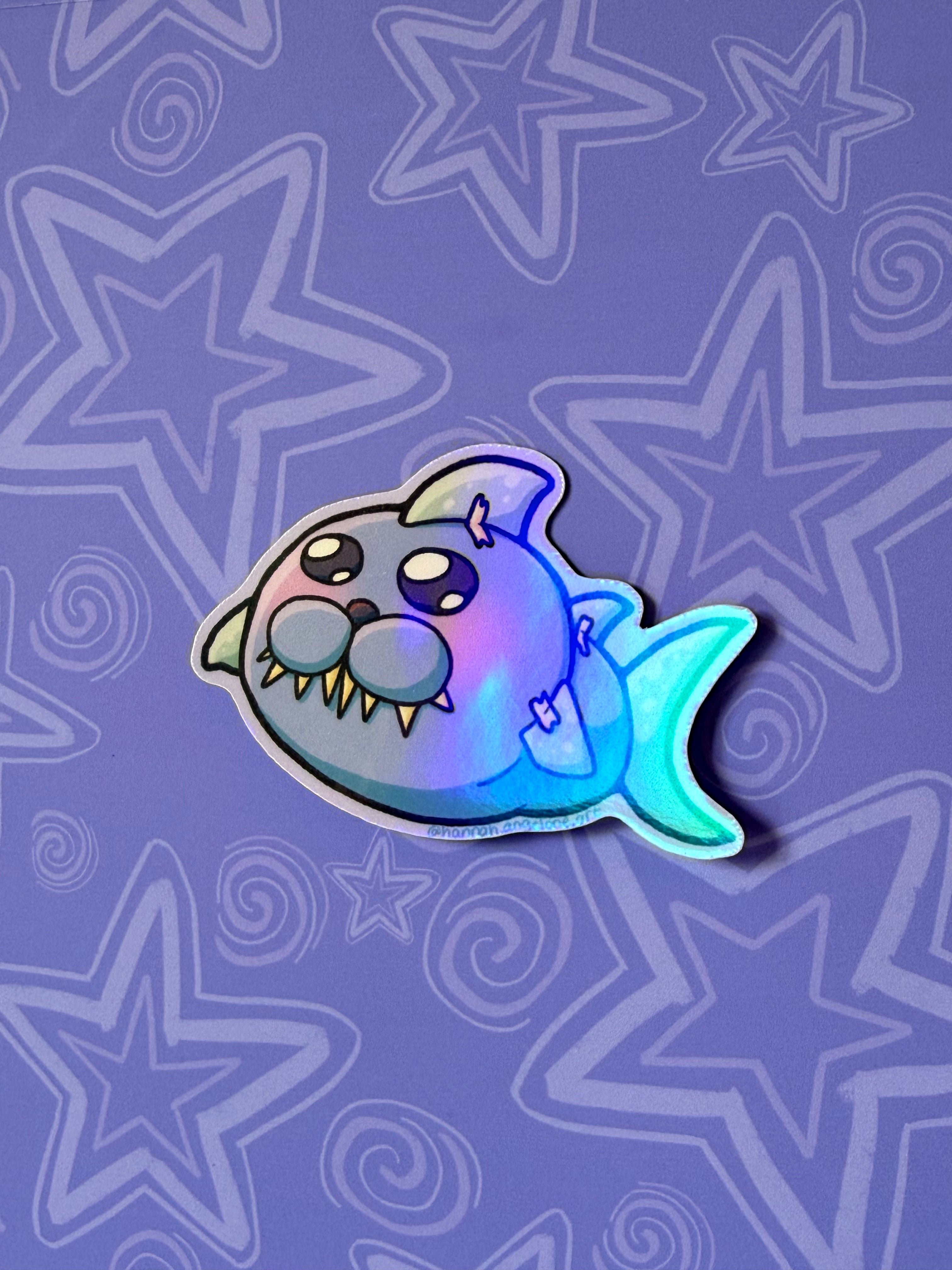 Shark Halloween Costume - Steve Holographic Sticker