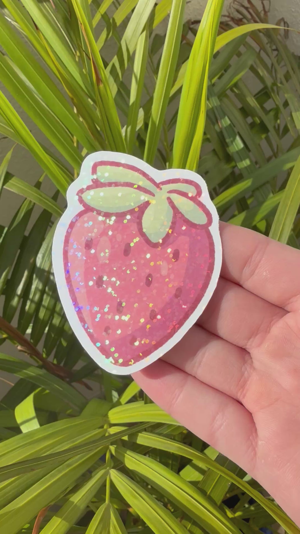 Holographic Strawberry Sticker