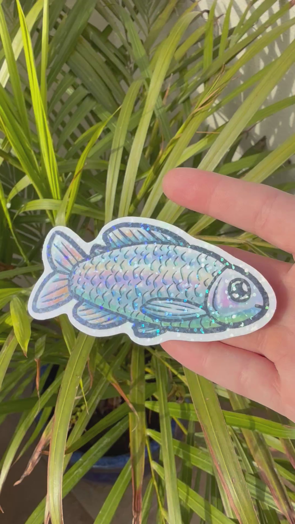 Holographic Rainbow Fish Sticker